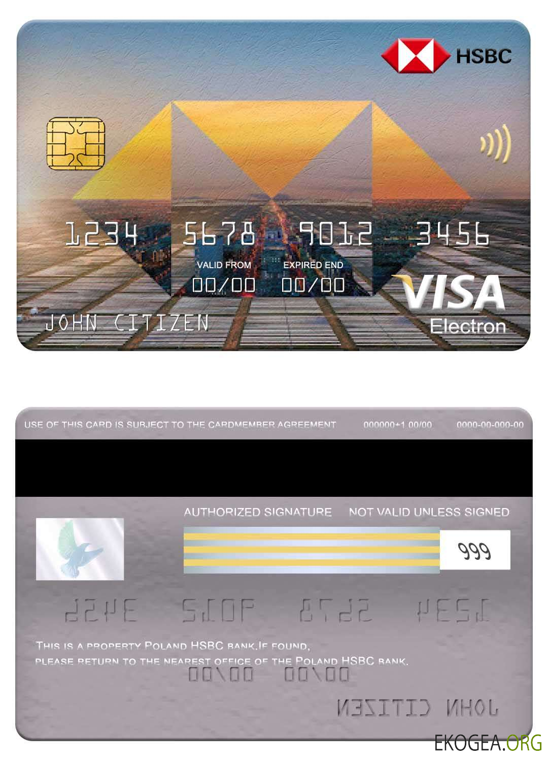 Carte électronique visa banque HSBC Pologne